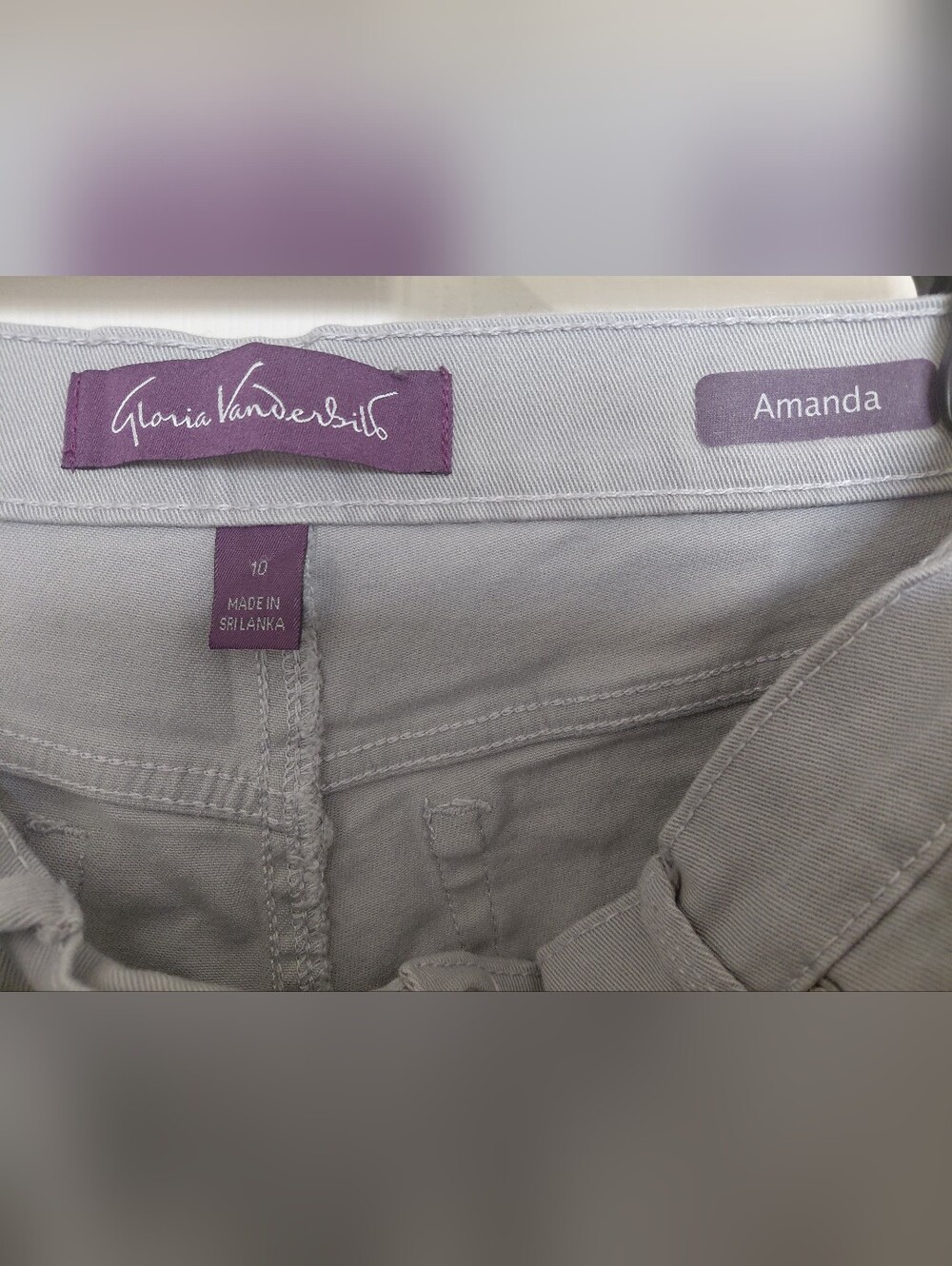 Vineyard Vines Light Gray Women's Pants with Purple Brand Tag